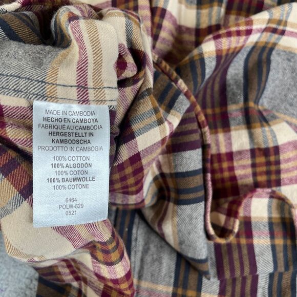 Legendary Whitetails Shirt Men 2XL Red Beige Flannel Button Corduroy Collar - Picture 13 of 13